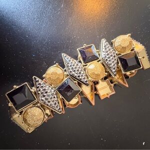 Chic Gold and Black Statement Bracelet